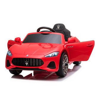 Elektrische Kinderauto Maserati Rood 12V Met Afstandsbediening en EVA banden en leren zitje 